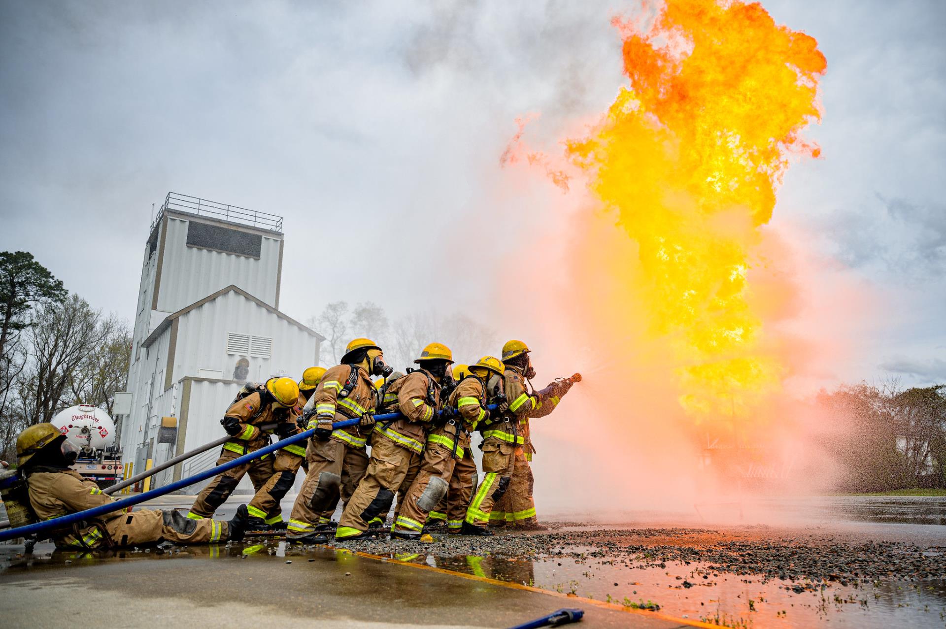 Fire Cadets Training with Live Fire