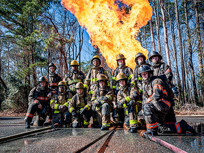 Fire Academy 15 cadets at burn training