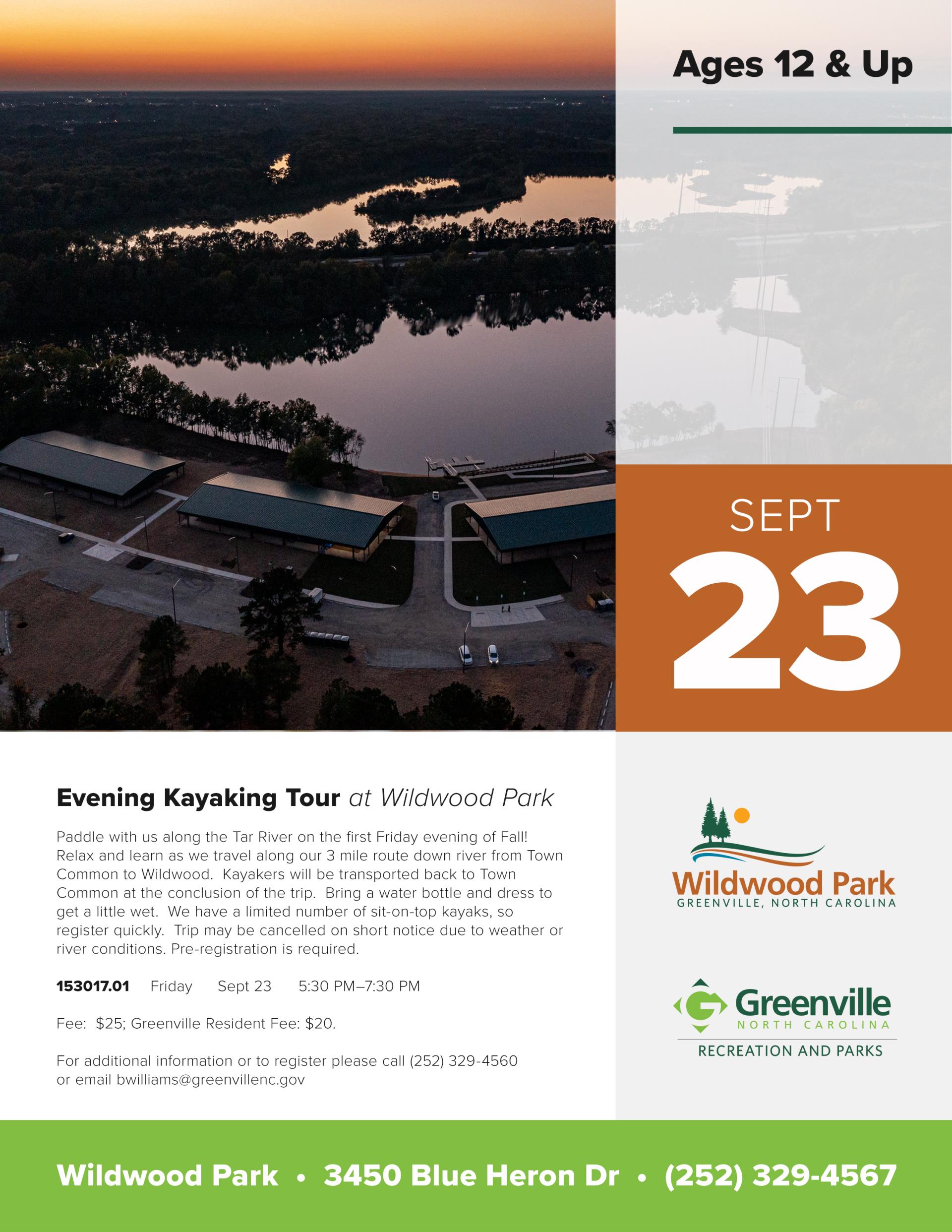 2022 WW Evening Guided Kayak Tour flyer