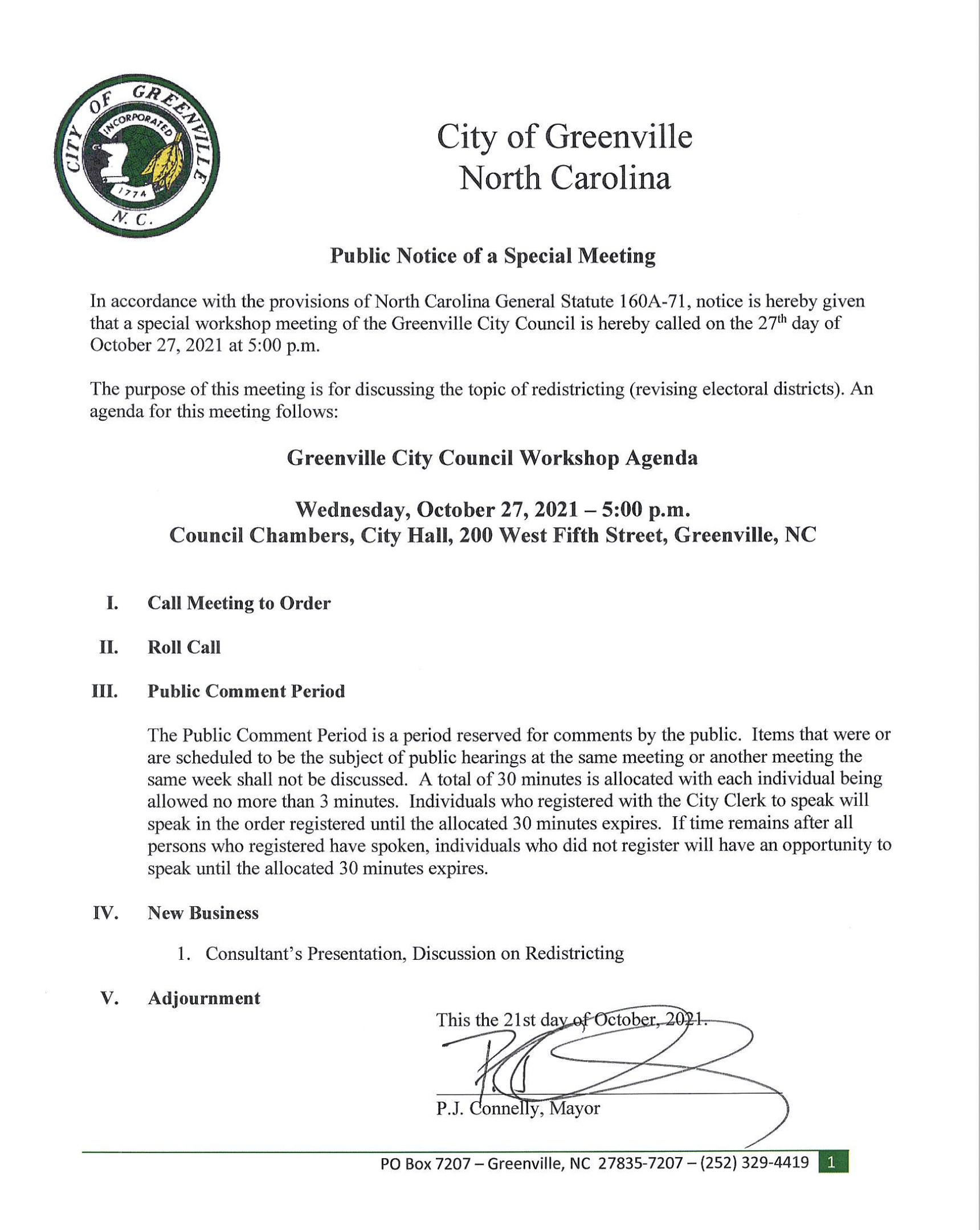 City Council Meeting Notice