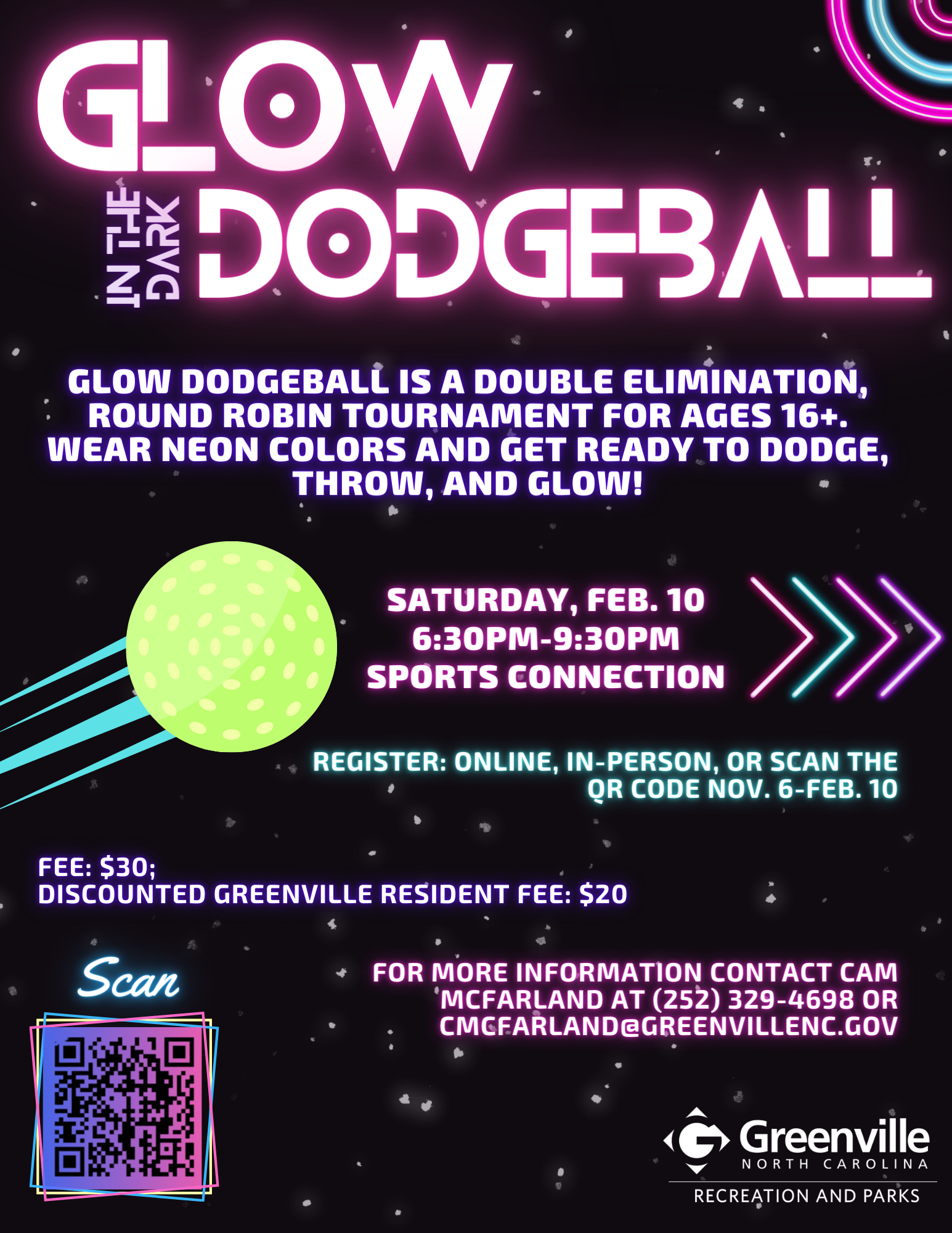 SCON Glow Dodgeball  flyer