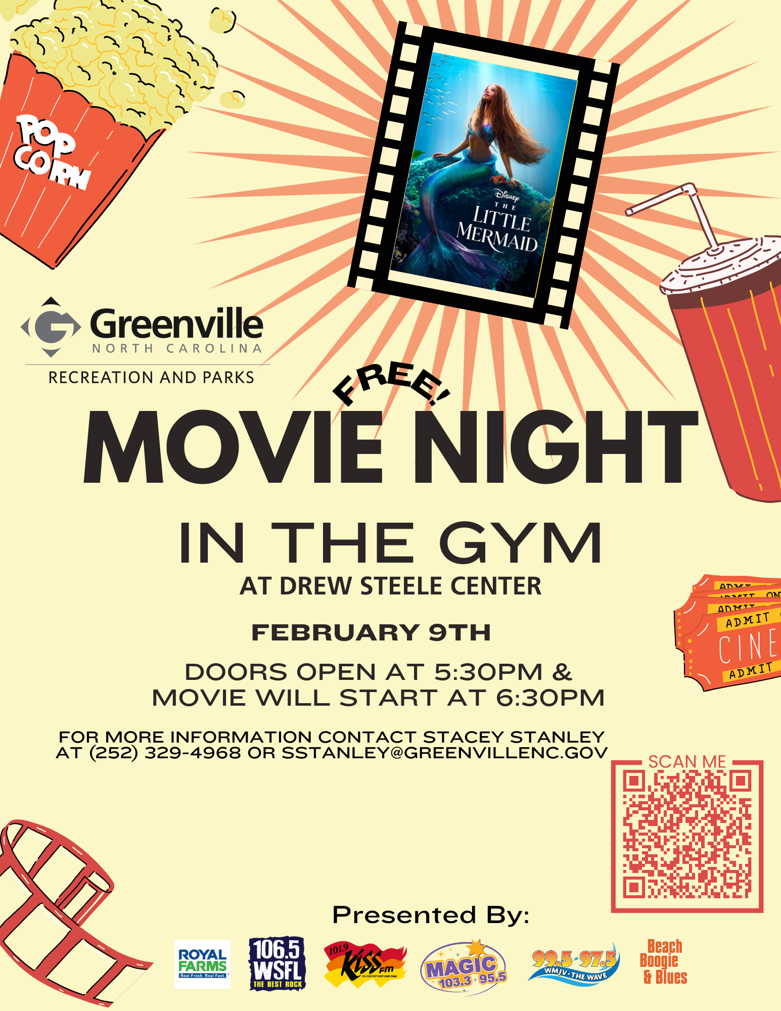 2024 February Movie in the Gym flyer