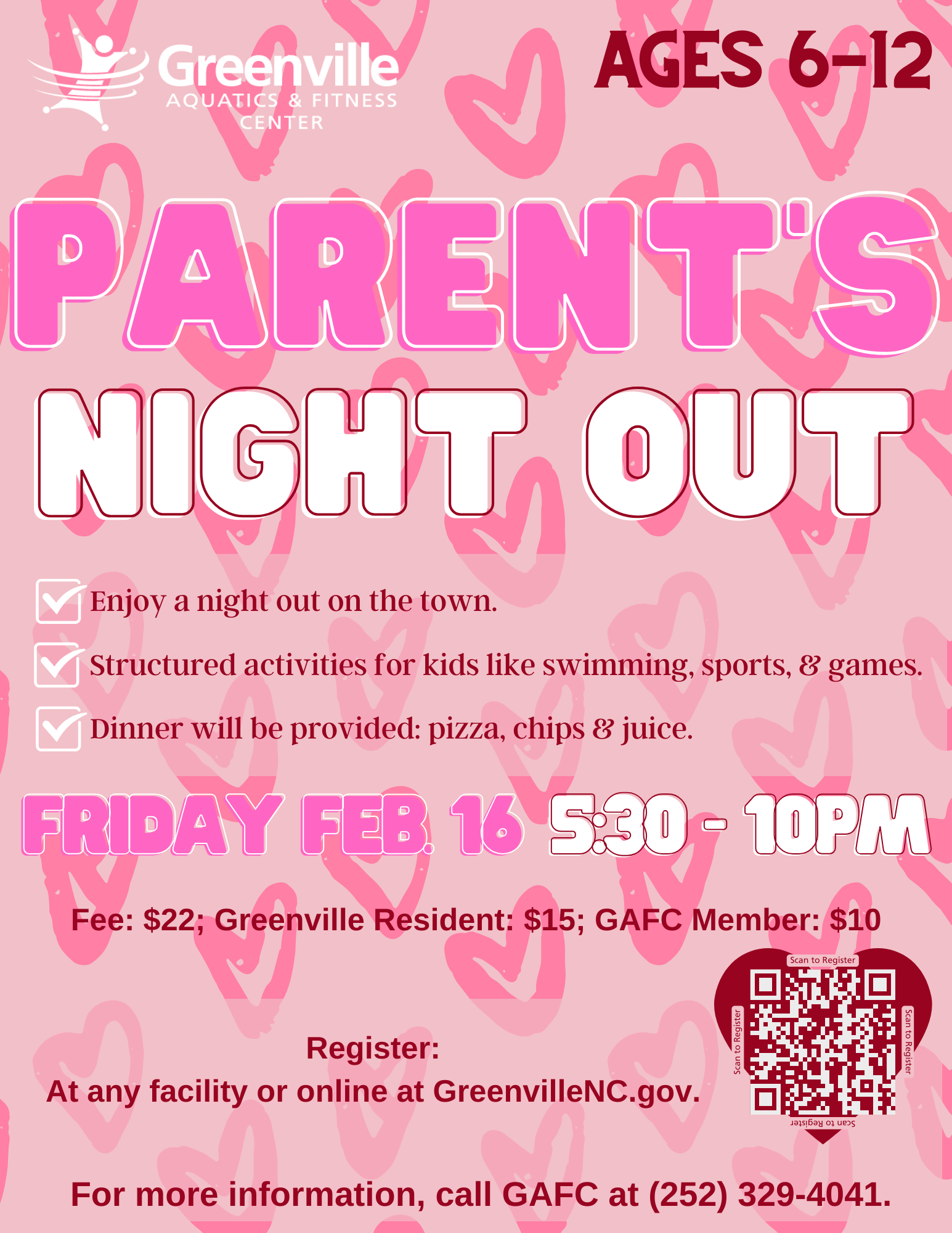 2024 Parent's night out GAFC flyer
