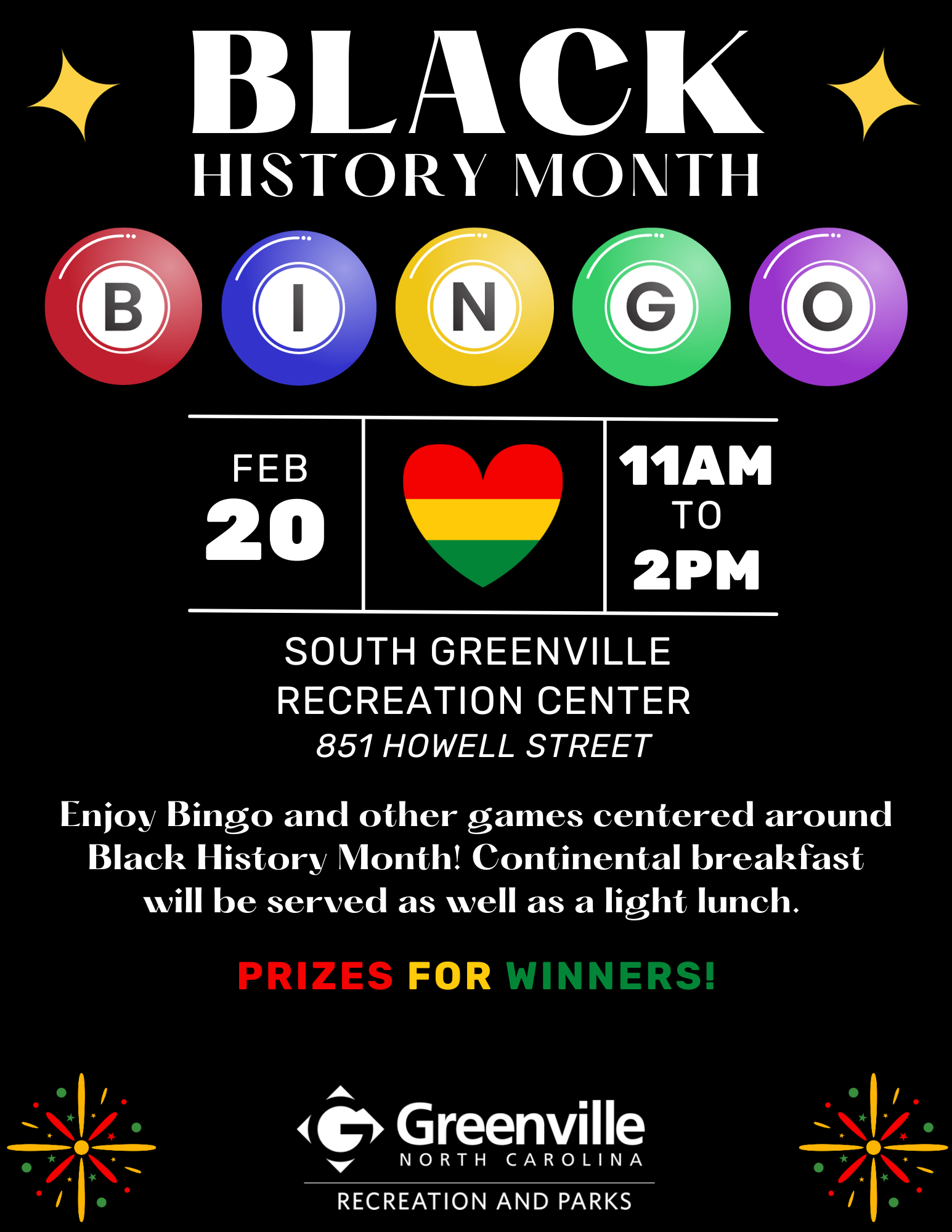 2024 Black History Month Bingo flyer