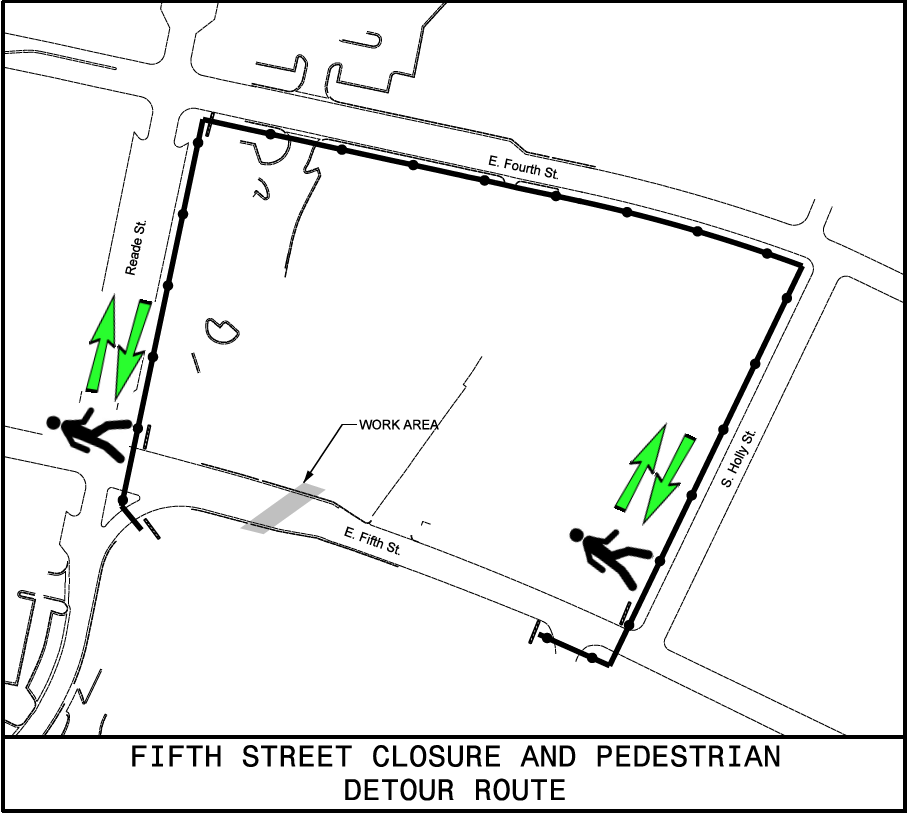 Fifth Street Detour Pedestrian