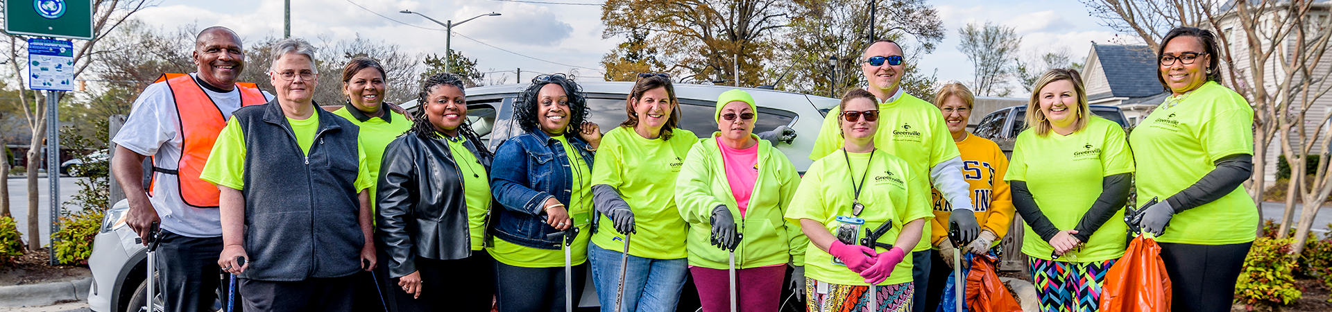 group of spring clean volunteers