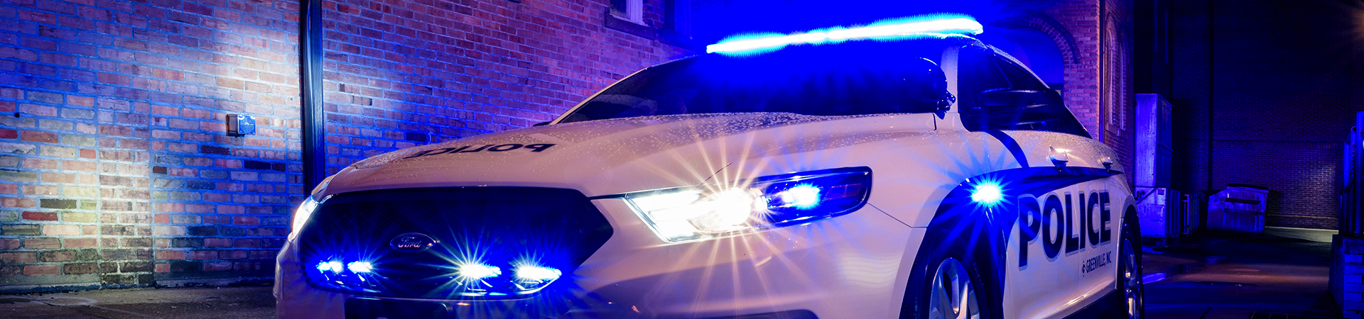 Police car at night