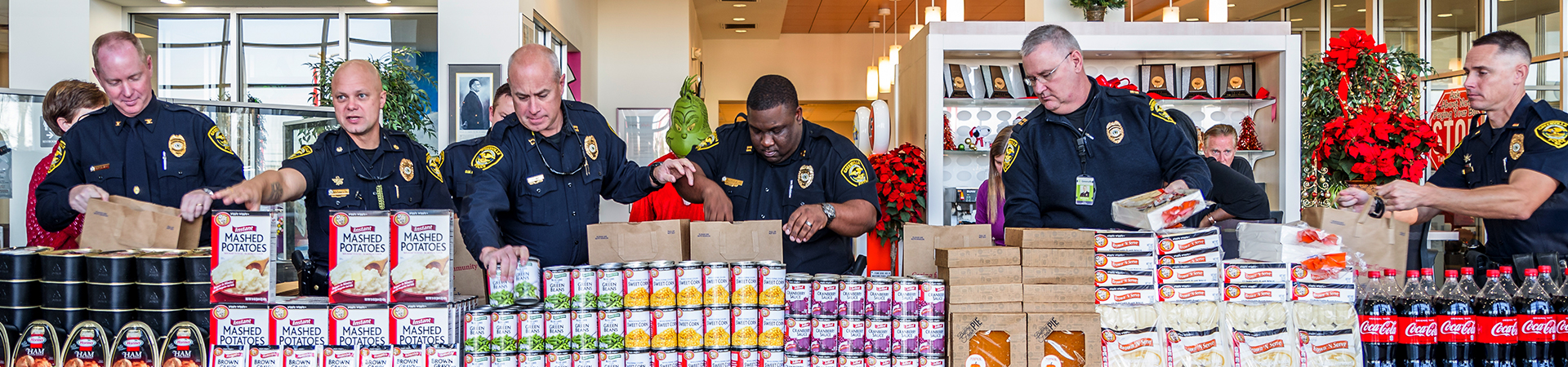 Police packing meals